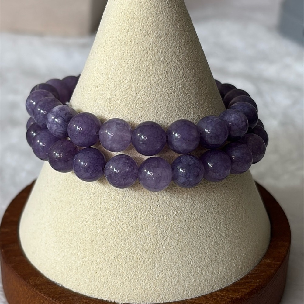 💜 NEW 8mm Natural Lavender Gemstone Bracelet